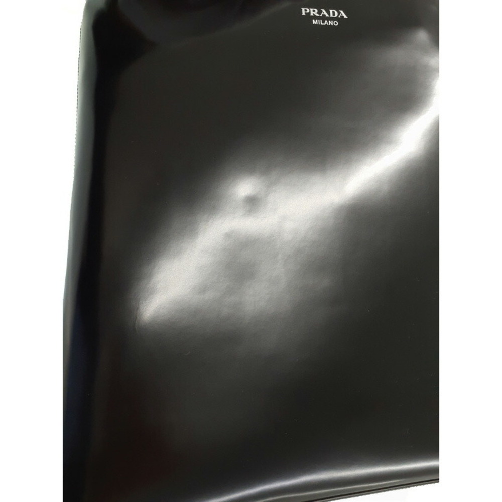 Prada Spazzolato leather tote bag accessory logo Black - Picture 4 of 9